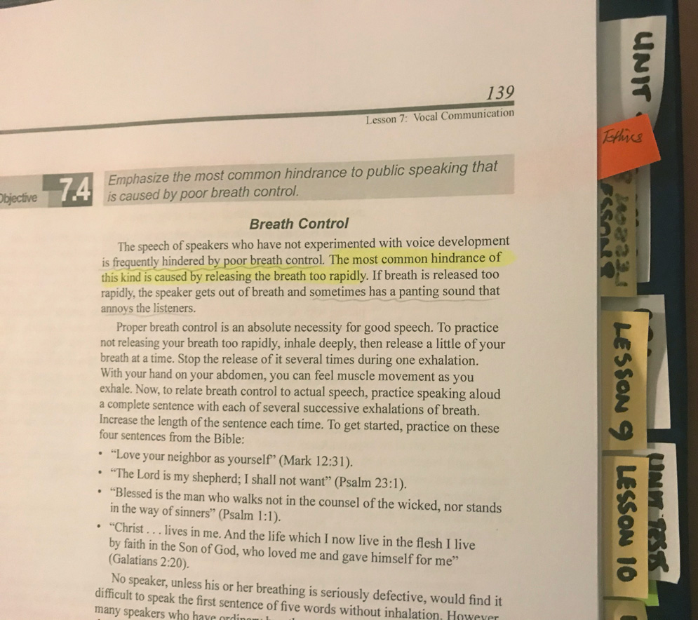 An example of highlighting and also using the smaller sticky notes with reference to Project or CRA questions
